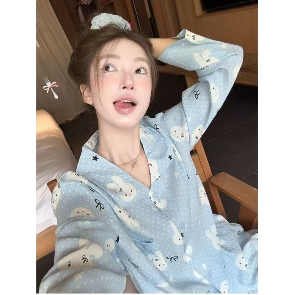 Musim Semi Gugur Terlaris Piyama Kelinci Miffy Cloud Cotton Wanita Tipis Print Longgar Manis Lengan Panjang Celana Set Pakaian Rumah · Grosir · OEM · Pengiriman Global - View 1