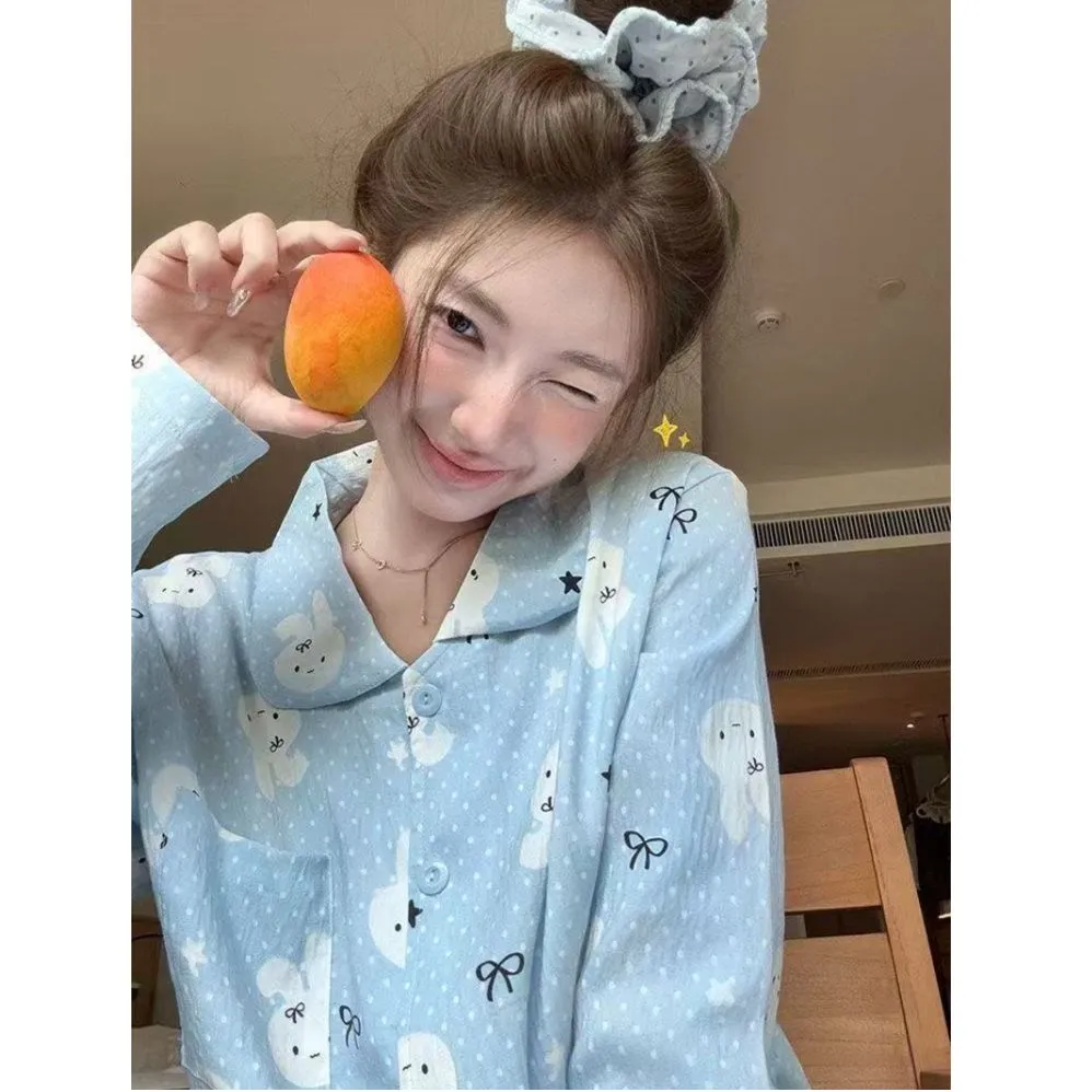 Spring Autumn Hot Miffy Rabbit Cloud Cotton Pajamas Women Thin Print Loose Sweet Long Sleeve Pants Homewear Set · Wholesale · OEM · Worldwide Shipping