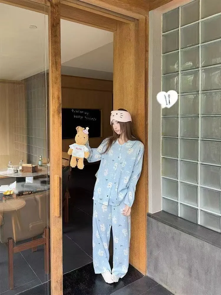 Musim Semi Gugur Terlaris Piyama Kelinci Miffy Cloud Cotton Wanita Tipis Print Longgar Manis Lengan Panjang Celana Set Pakaian Rumah · Grosir · OEM · Pengiriman Global - Detail 7