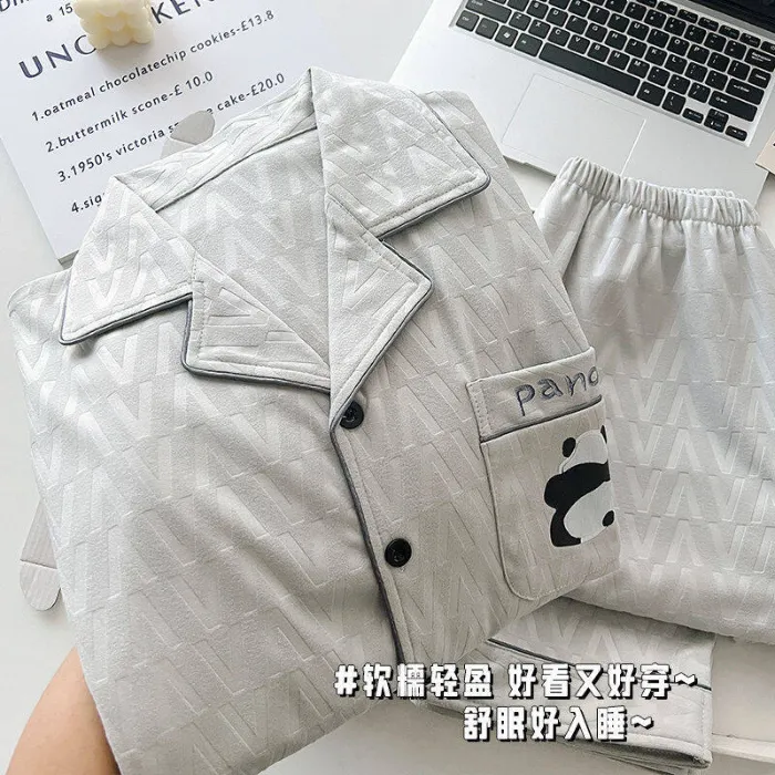 秋冬爆売れカード系ダウン風パジャマ メンズシンプルカーディガン長袖防寒冬用ホームウェアセット · 卸売 · OEM · 世界へ発送 - Detail 6