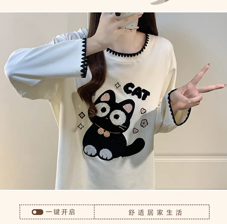 2026 New Autumn Women's Milk Silk Pajama Set, Long Sleeve Top and Long Pants, Sweet Comfortable Wearable-Outside Loungewear · Wholesale · OEM · Worldwide Shipping - Detail 8
