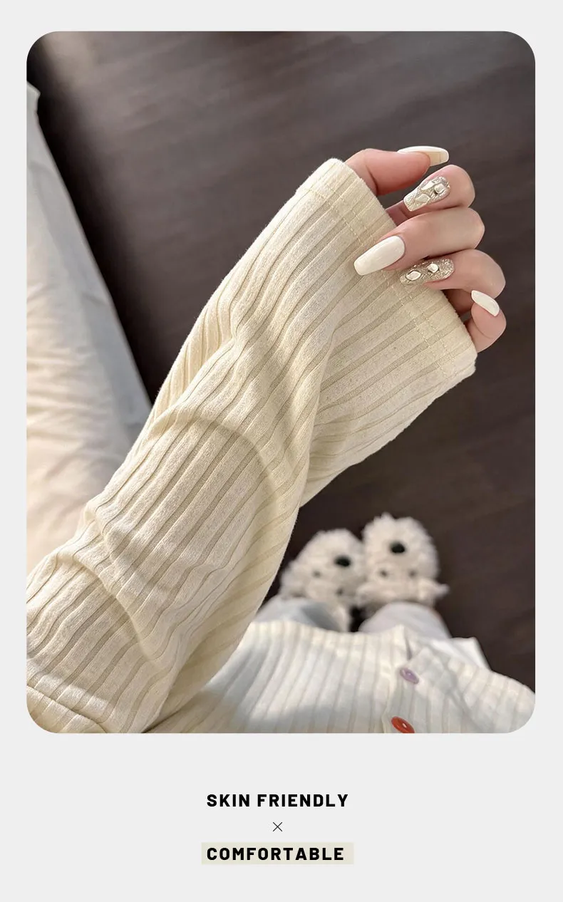 Cashmere Pajamas for Women Autumn/Winter 2026 New Thickened Warm Comfortable Sweet Cute Homewear Two-Piece Set · Wholesale · OEM · Worldwide Shipping - Detail 6