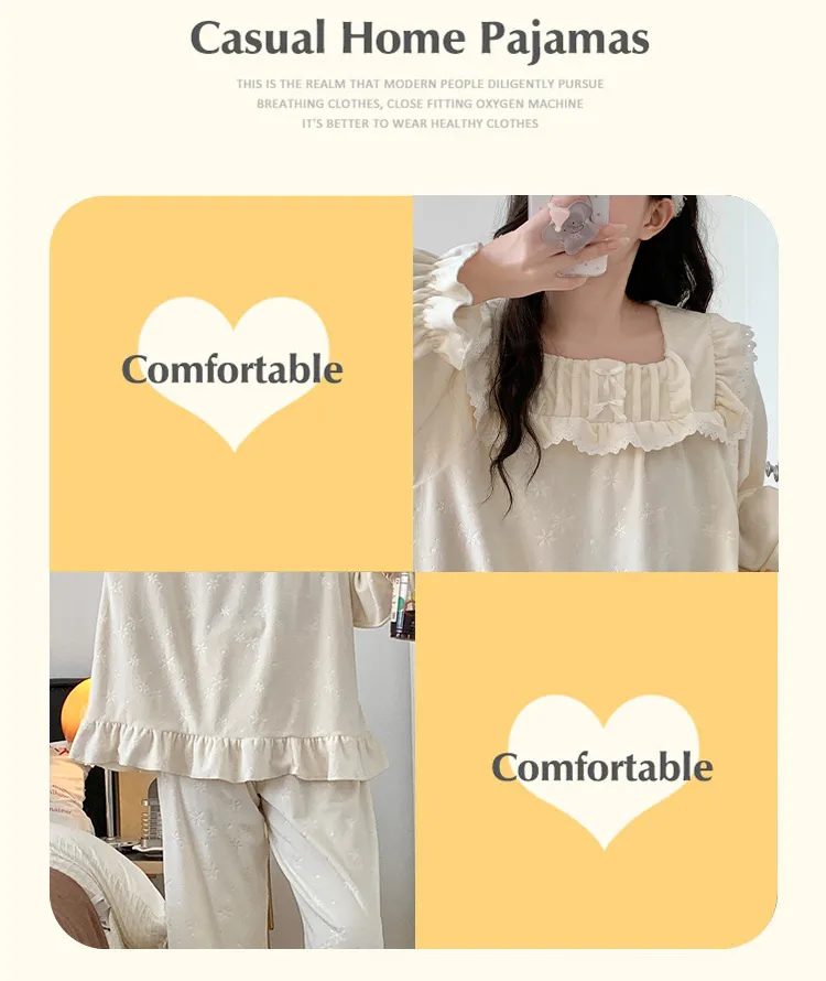 6706Z# Nouvelle collection hiver pyjama femme épais en velours polaire île, style princesse en dentelle, manches longues, ensemble de vêtements d'intérieur doux · Grossiste · OEM · Mondial - Detail 8
