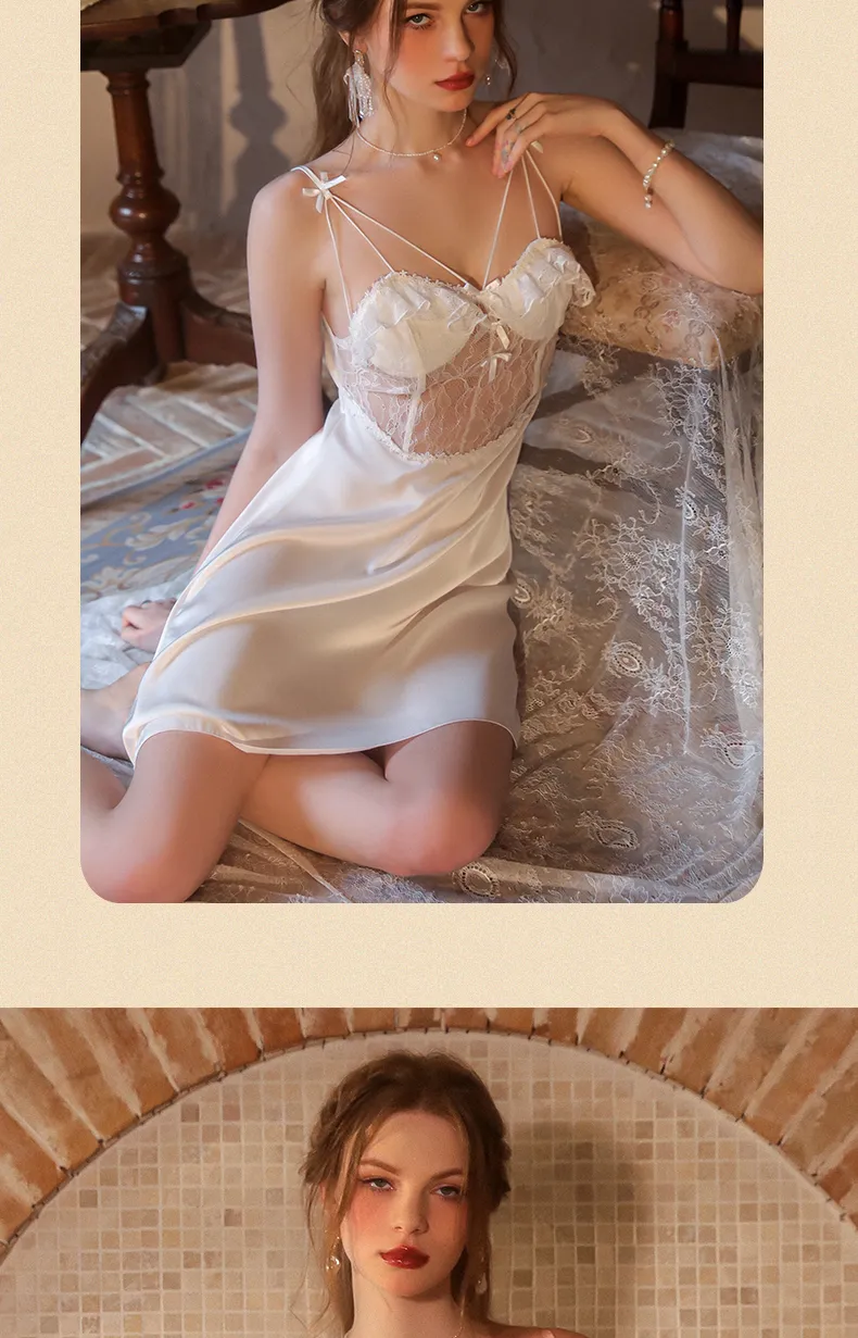 2025 Women's Two-Piece Sexy Sleepwear Set, Summer Camisole Nightgown with Padding and Western-Style Robe, Live-Stream Hot Item · Wholesale · OEM · Worldwide Shipping - Detail 18