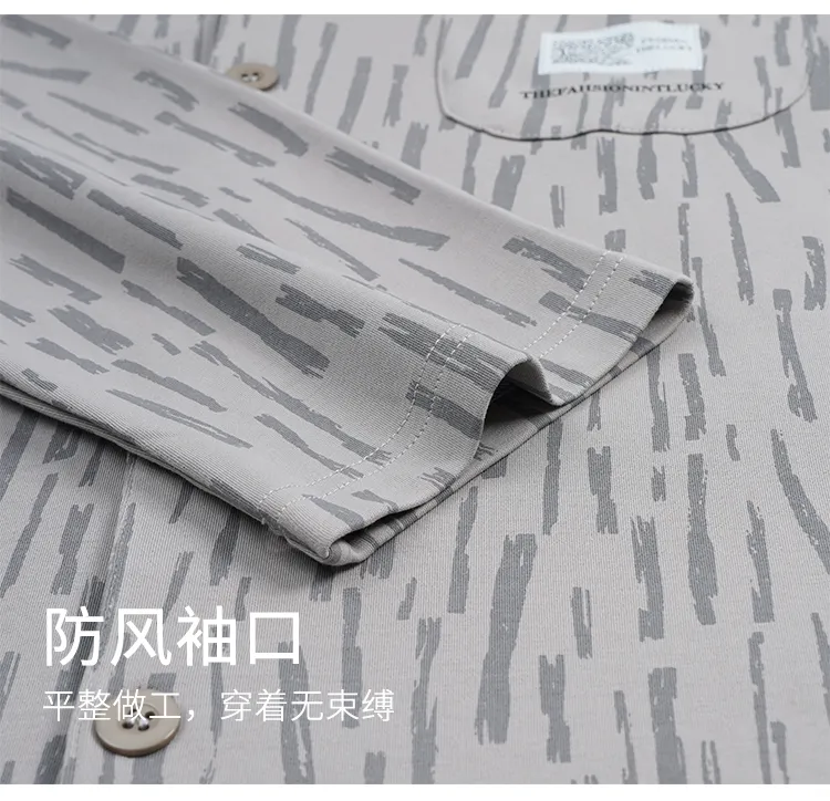 Piyama Pria Katun Murni Musim Semi/Gugur Terbaru, Model Kardigan, Potongan Longgar, Ukuran Besar L-4XL · Grosir · OEM · Pengiriman Global - Detail 9