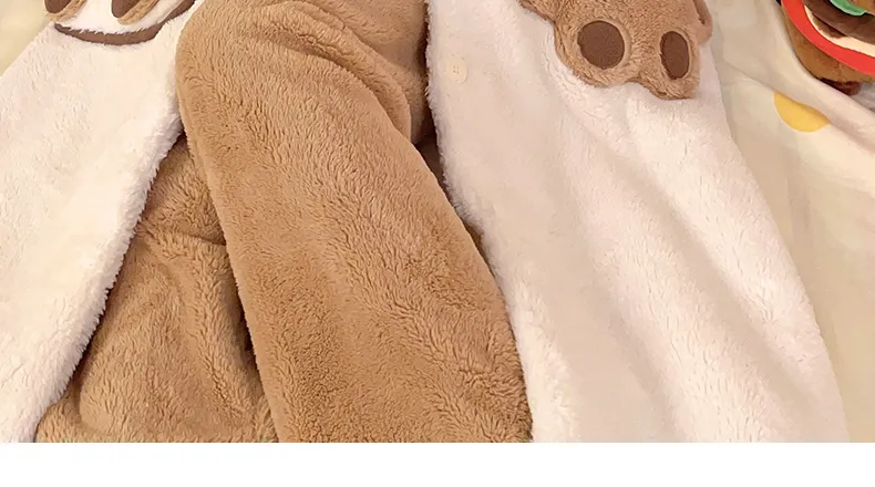 2026 Autumn/Winter Women's New Maternity/Nursing Loungewear Cute Thickened Warm Long Robe Long Plush Homewear Set · Wholesale · OEM · Worldwide Shipping - Detail 15