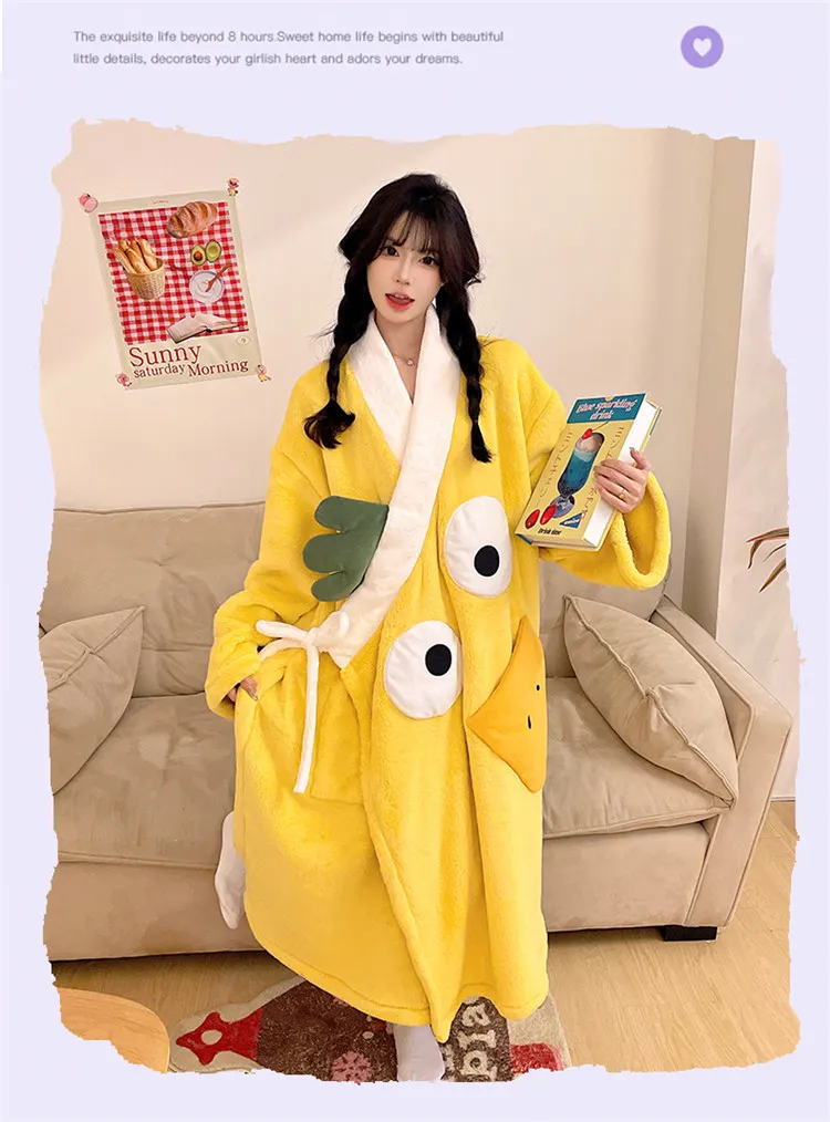 신상 잠옷 여성 가을겨울 산호绒 남성 욕袍 커플 파자마 세트 롱 욕의 두꺼운 겨울 · 도매 · OEM · 전 세계 배송 - Detail 14