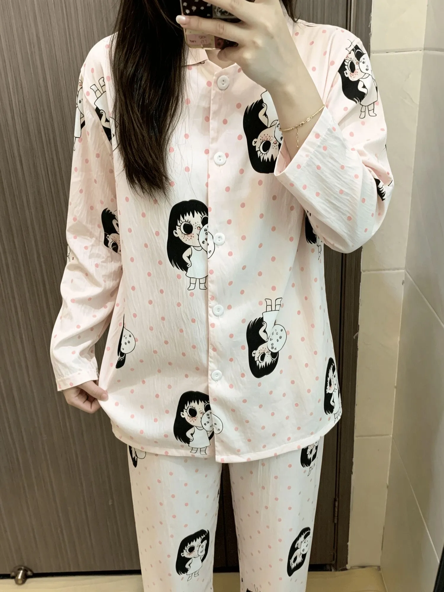 Spring Autumn New Ins Style Pajamas Women Long Sleeve Long Pants Cardigan Lapel Sweet Cute Loungewear · Wholesale · OEM · Worldwide Shipping - Detail 6