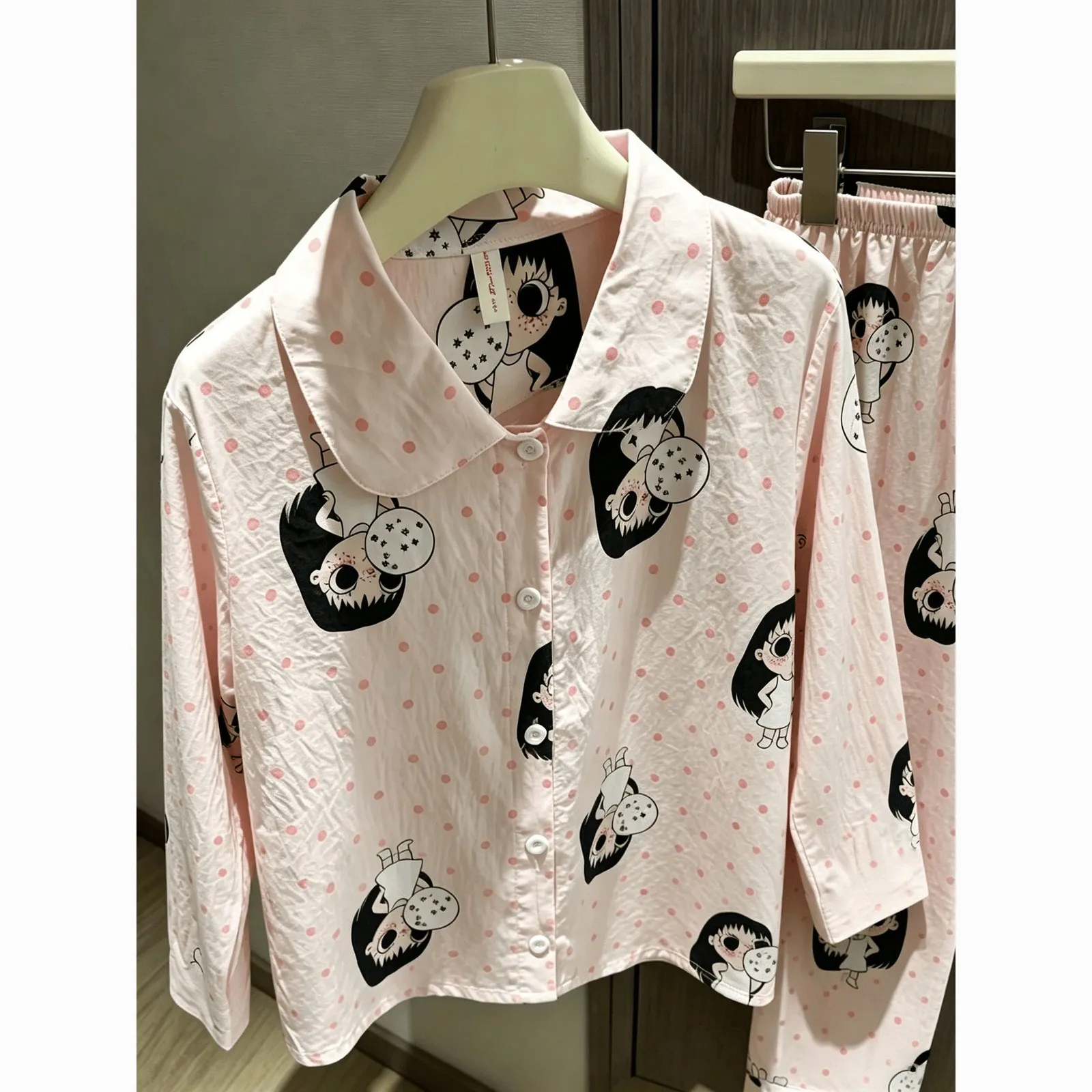 Spring Autumn New Ins Style Pajamas Women Long Sleeve Long Pants Cardigan Lapel Sweet Cute Loungewear · Wholesale · OEM · Worldwide Shipping - Detail 7