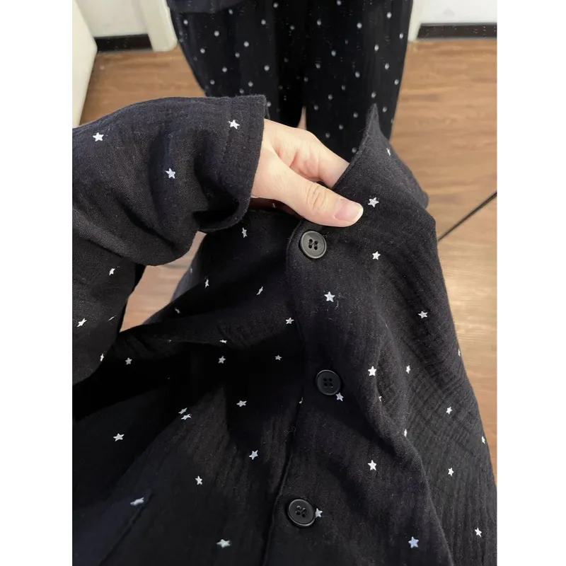 봄가을 신상 인스풍 파자마 여성 긴팔 긴바지 오픈 카디건 칼라 러블리 귀여운 홈웨어 · 도매 · OEM · 전 세계 배송 - View 1
