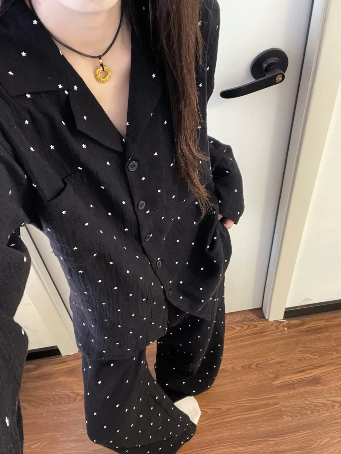 봄가을 신상 인스풍 파자마 여성 긴팔 긴바지 오픈 카디건 칼라 러블리 귀여운 홈웨어 · 도매 · OEM · 전 세계 배송 - Detail 8