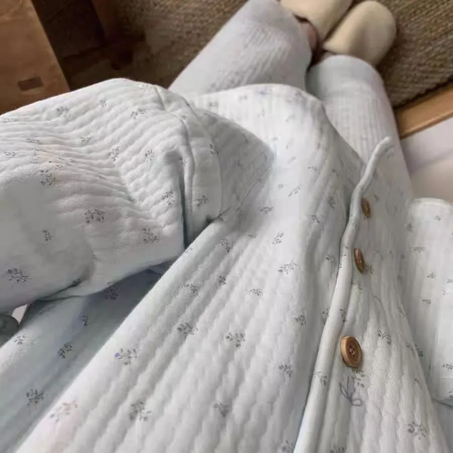 Autumn/Winter New ins Style Pajamas Women's Pants Pants Cardigan Lapel Homewear Set Women · Wholesale · OEM · Worldwide Shipping - View 2