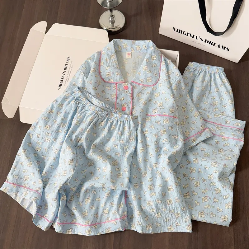 New Spring Summer Ins Style Pajamas Women Loose Casual Cardigan Sweet Cartoon Pajamas · Wholesale · OEM · Worldwide Shipping - View 1