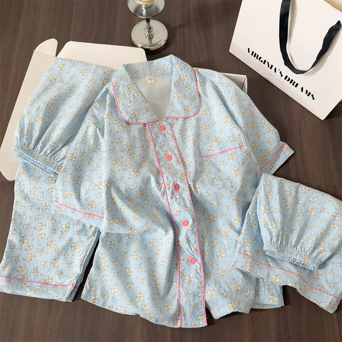 New Spring Summer Ins Style Pajamas Women Loose Casual Cardigan Sweet Cartoon Pajamas · Wholesale · OEM · Worldwide Shipping - Detail 8