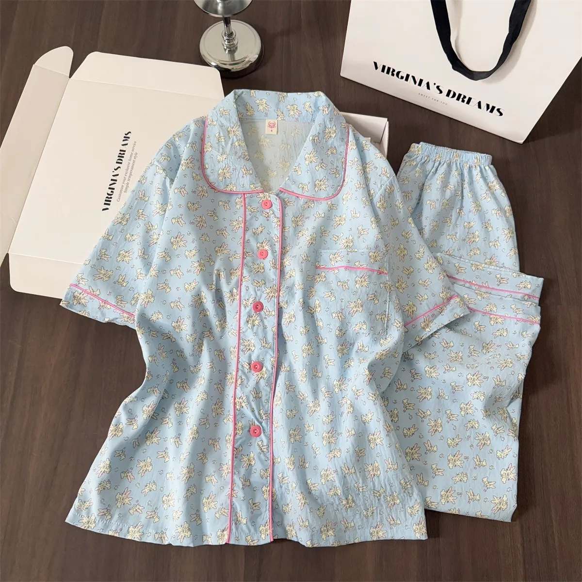 New Spring Summer Ins Style Pajamas Women Loose Casual Cardigan Sweet Cartoon Pajamas · Wholesale · OEM · Worldwide Shipping - Detail 2