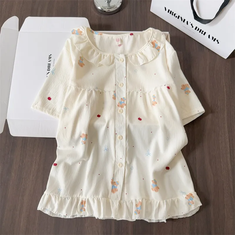 Nouveautés printemps-été, pyjama style ins, femme, ample et décontracté, gilet, pyjama mignon avec dessin animé · Grossiste · OEM · Mondial - Detail 6