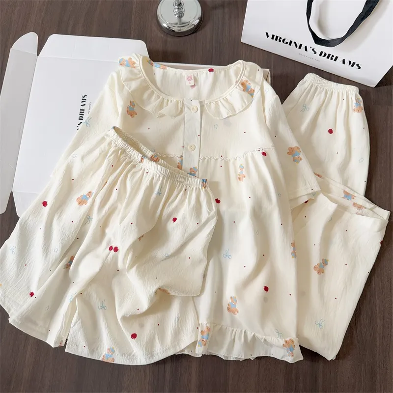 Nouveautés printemps-été, pyjama style ins, femme, ample et décontracté, gilet, pyjama mignon avec dessin animé · Grossiste · OEM · Mondial