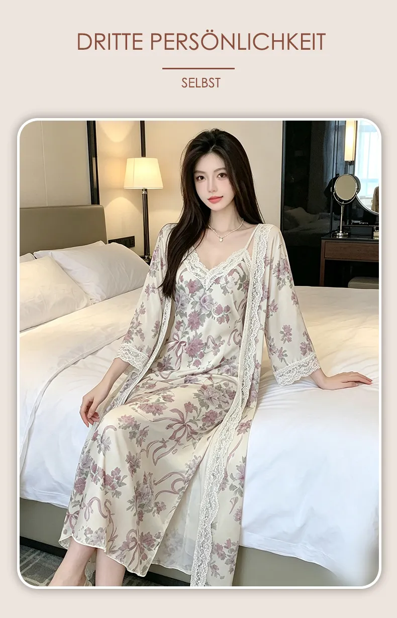 Sexy Spaghetti Strap Floral Nightdress Women Lace Backless Waist-Cinching Slimming Wearable Outside Loungewear Botanical Floral Long Dress · Wholesale · OEM · Worldwide Shipping - Detail 20