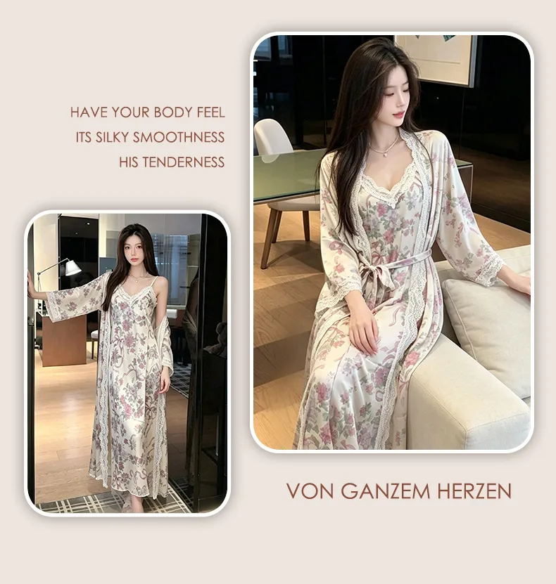 Sexy Spaghetti Strap Floral Nightdress Women Lace Backless Waist-Cinching Slimming Wearable Outside Loungewear Botanical Floral Long Dress · Wholesale · OEM · Worldwide Shipping - Detail 23