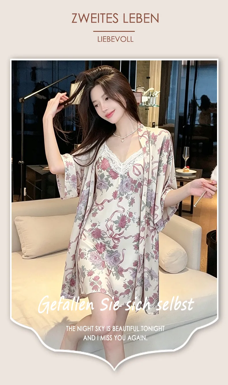 Sexy Spaghetti Strap Floral Nightdress Women Lace Backless Waist-Cinching Slimming Wearable Outside Loungewear Botanical Floral Long Dress · Wholesale · OEM · Worldwide Shipping - Detail 15
