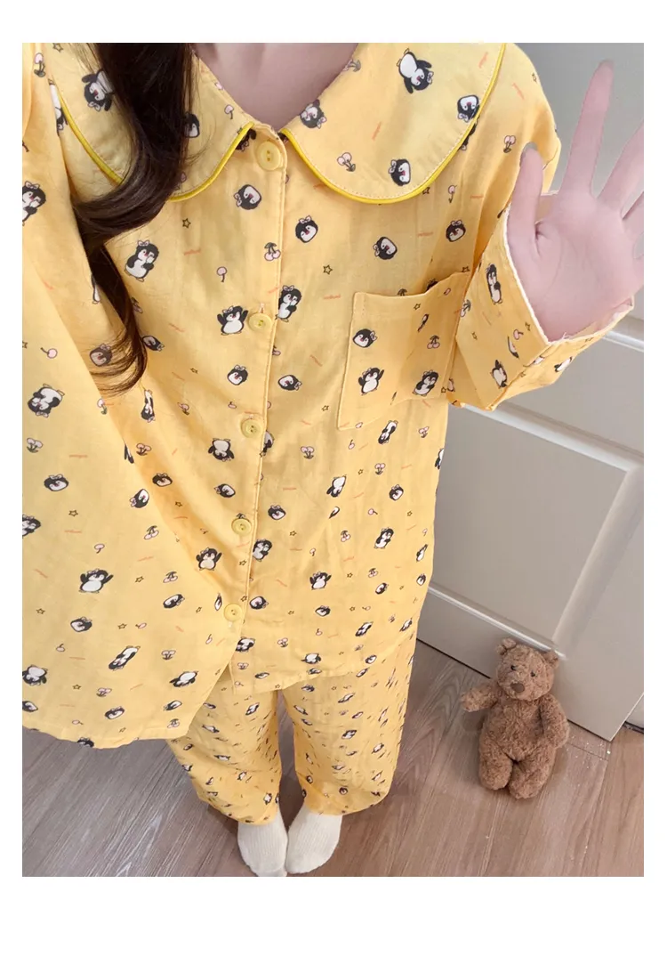 Cloud Cotton Cartoon Pajamas Women Spring Autumn Winter Long Sleeve Long Pants Two-Piece Homewear Set Outer Wear · Wholesale · OEM · Worldwide Shipping - Detail 10