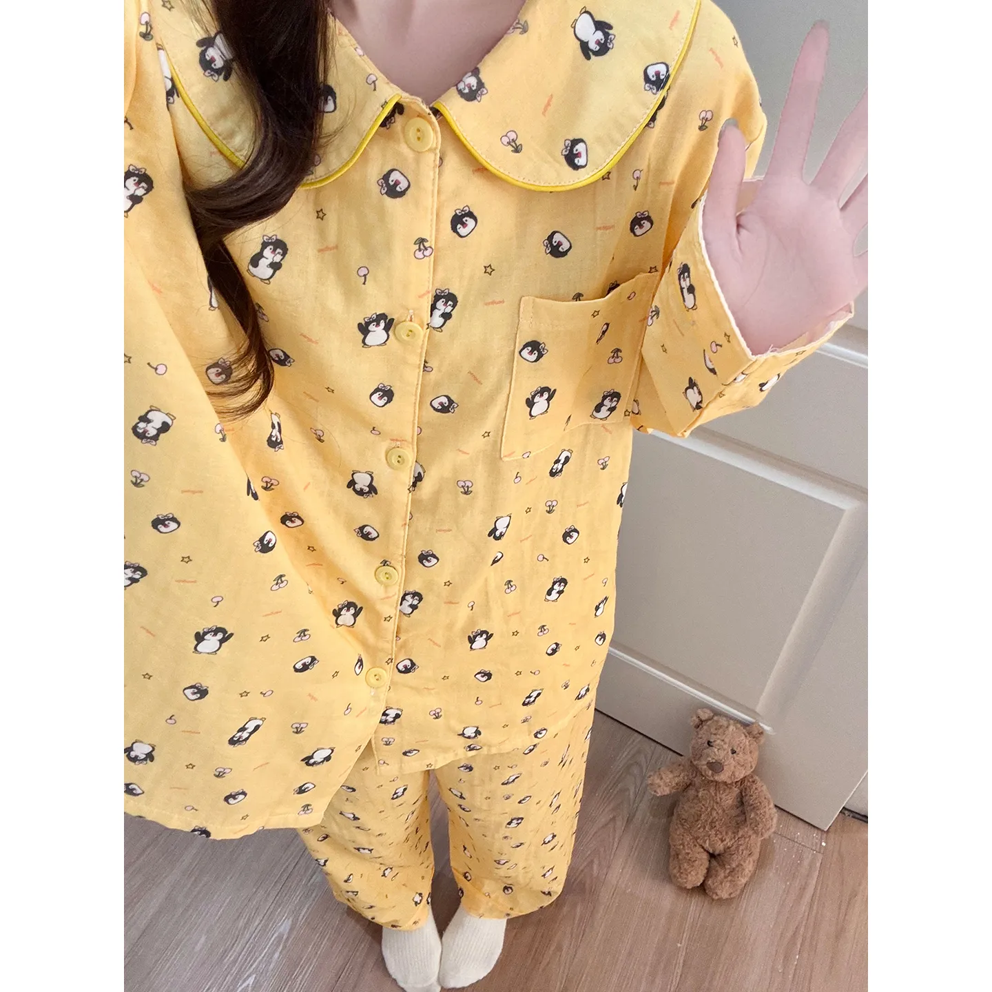 Cloud Cotton Cartoon Pajamas Women Spring Autumn Winter Long Sleeve Long Pants Two-Piece Homewear Set Outer Wear · Wholesale · OEM · Worldwide Shipping - View 3