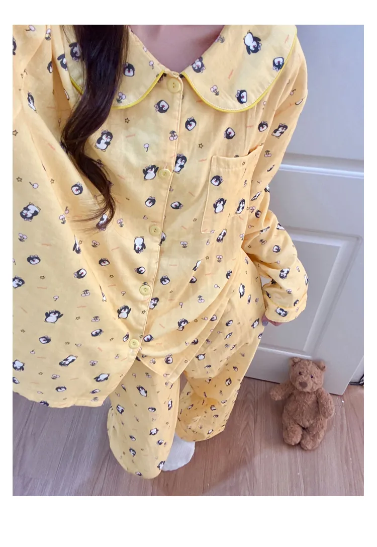 Cloud Cotton Cartoon Pajamas Women Spring Autumn Winter Long Sleeve Long Pants Two-Piece Homewear Set Outer Wear · Wholesale · OEM · Worldwide Shipping - Detail 6