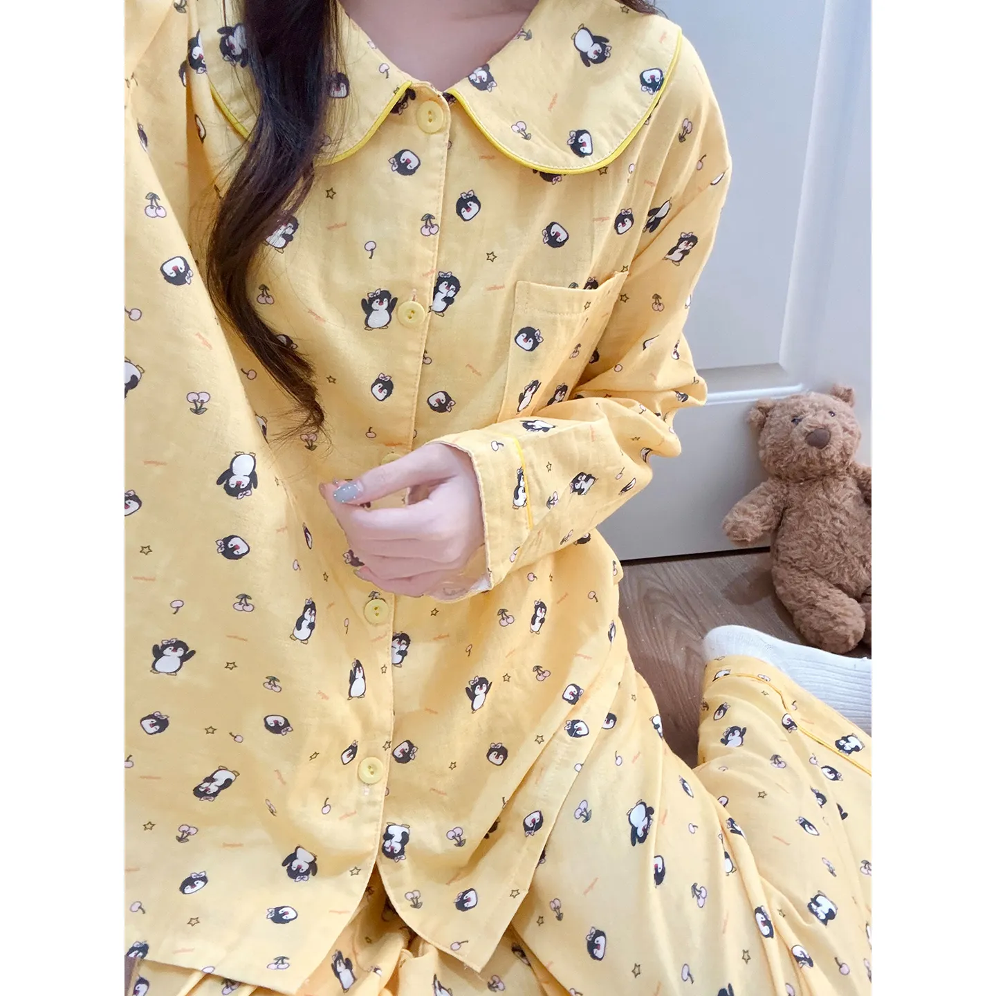 Cloud Cotton Cartoon Pajamas Women Spring Autumn Winter Long Sleeve Long Pants Two-Piece Homewear Set Outer Wear · Wholesale · OEM · Worldwide Shipping - View 1