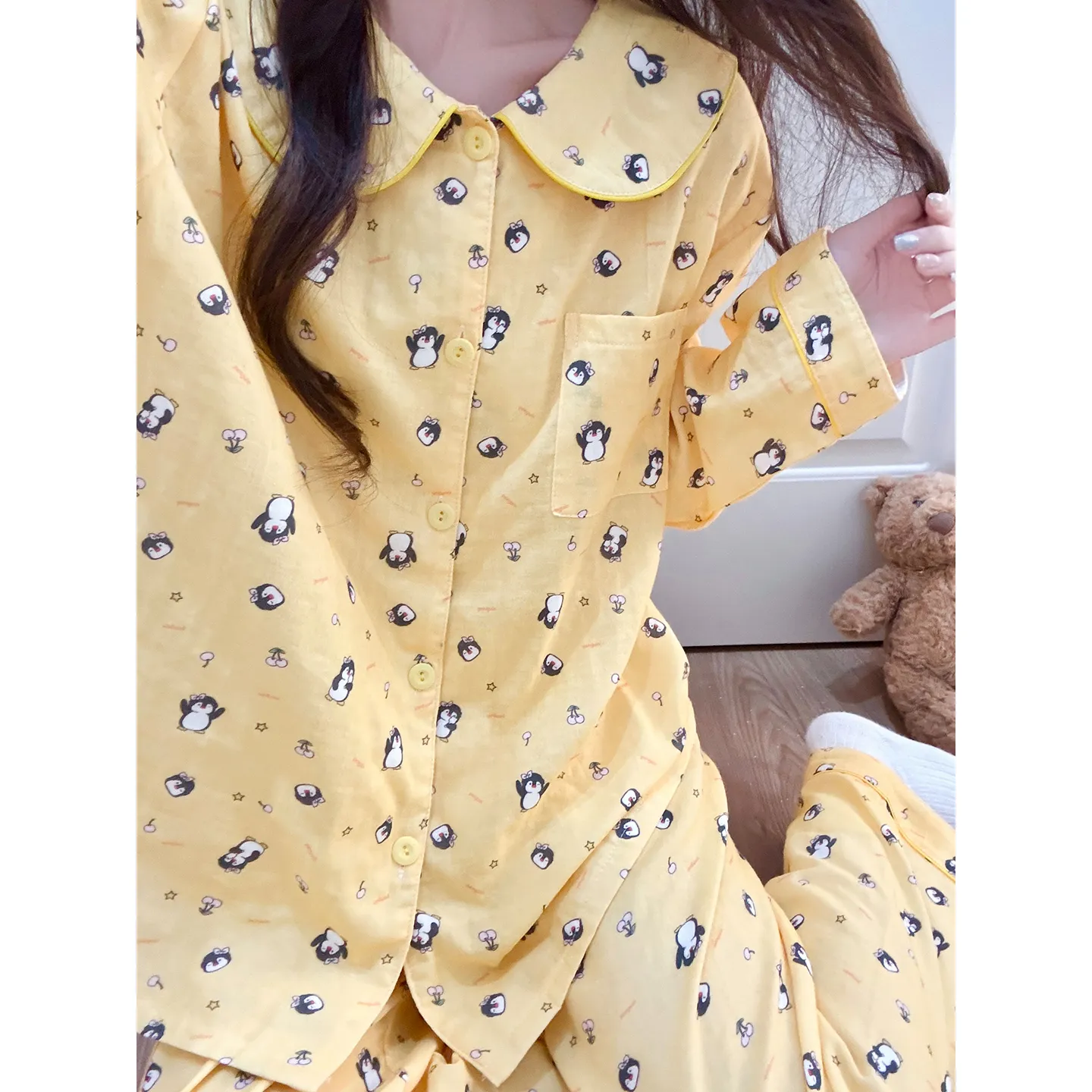 Cloud Cotton Cartoon Pajamas Women Spring Autumn Winter Long Sleeve Long Pants Two-Piece Homewear Set Outer Wear · Wholesale · OEM · Worldwide Shipping - View 2