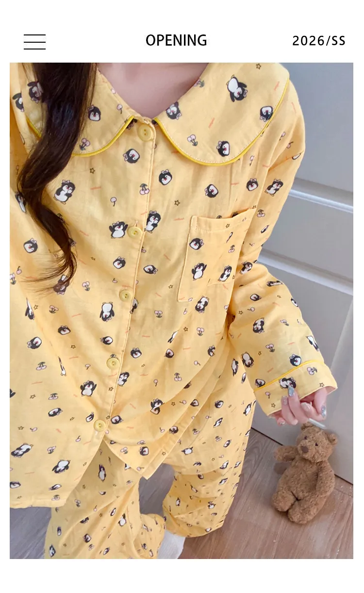 Cloud Cotton Cartoon Pajamas Women Spring Autumn Winter Long Sleeve Long Pants Two-Piece Homewear Set Outer Wear · Wholesale · OEM · Worldwide Shipping - Detail 3