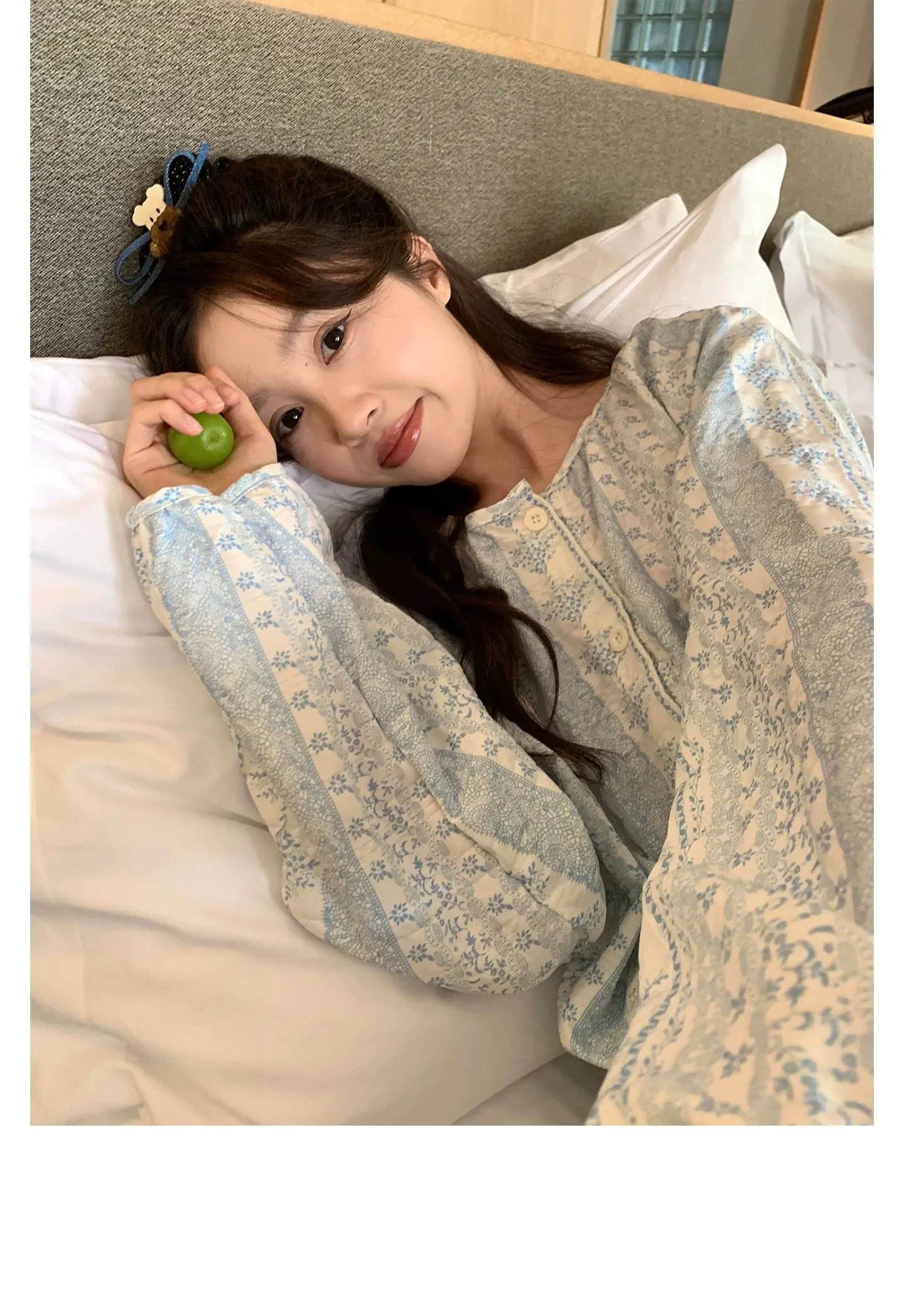 신상 봄가을 라펠 만년격자 오픈 카디건 파자마 여성 긴팔 긴바지 홈웨어 M-XXL · 도매 · OEM · 전 세계 배송 - Detail 8