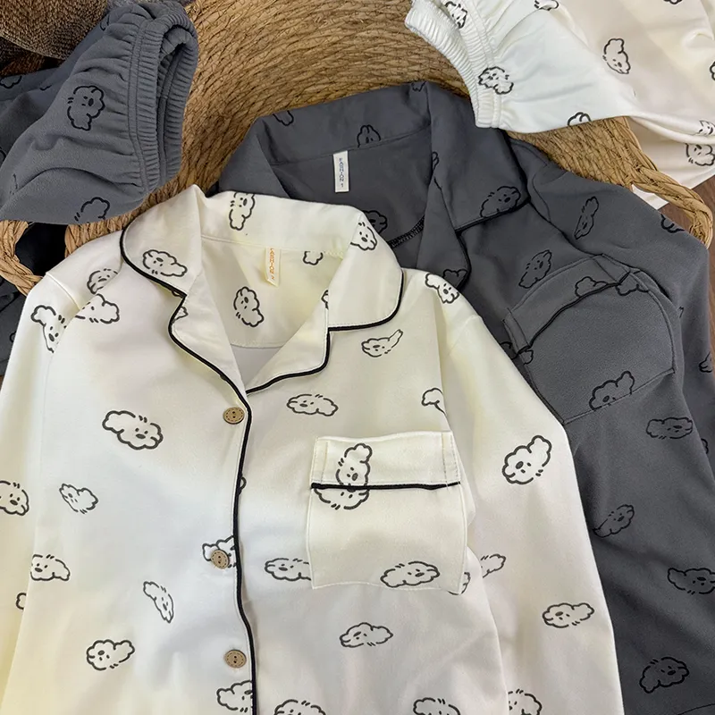 実写#ダブルスフリース カールヘア子犬 カップル 厚手保温パジャマ レディース 秋冬 メンズ 大きいサイズ セット ルームウェア · 卸売 · OEM · 世界へ発送 - View 4
