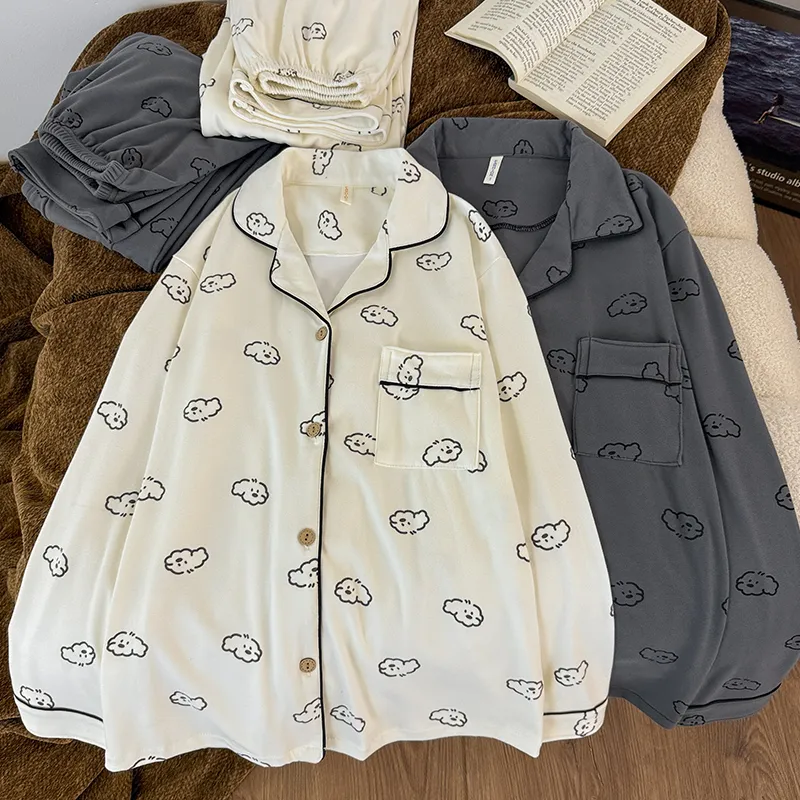 実写#ダブルスフリース カールヘア子犬 カップル 厚手保温パジャマ レディース 秋冬 メンズ 大きいサイズ セット ルームウェア · 卸売 · OEM · 世界へ発送 - View 2