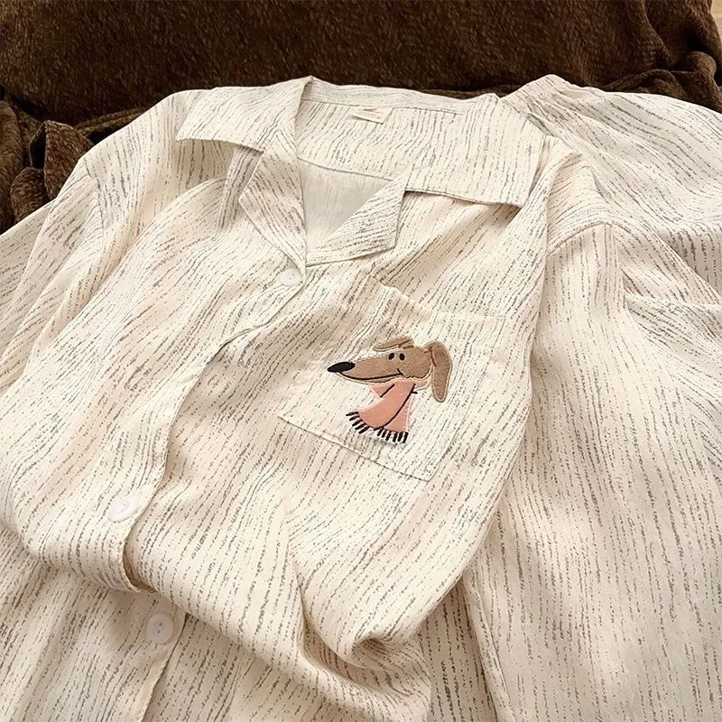 Real Shot# German Velvet Bark Texture Puppy Couple Thickened Warm Pajamas Women Autumn Winter Men Plus Size Set Loungewear · Wholesale · OEM · Worldwide Shipping - Detail 7