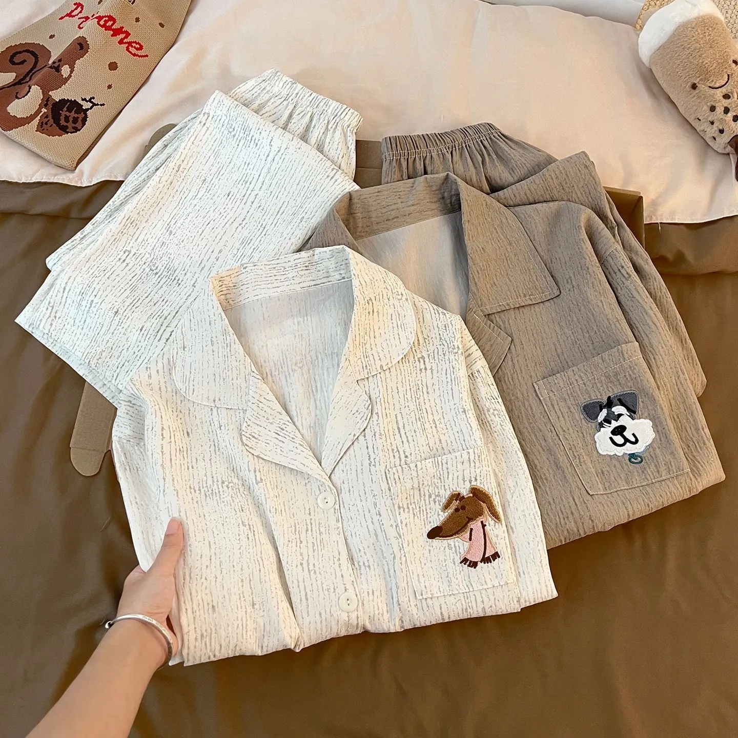 Real Shot# German Velvet Bark Texture Puppy Thickened Warm Pajamas Women Autumn Winter Men Plus Size Set Couple Loungewear · Wholesale · OEM · Worldwide Shipping - Detail 4