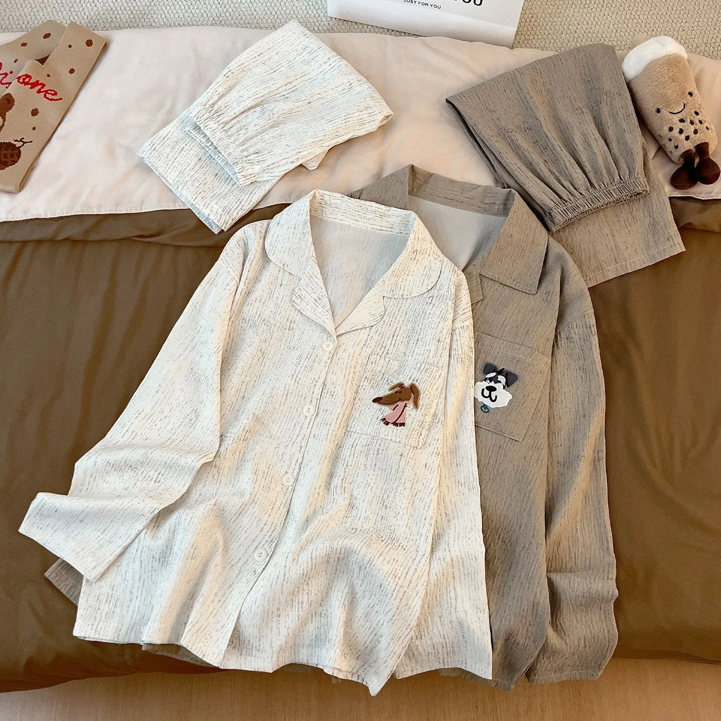 Real Shot# German Velvet Bark Texture Puppy Thickened Warm Pajamas Women Autumn Winter Men Plus Size Set Couple Loungewear · Wholesale · OEM · Worldwide Shipping - Detail 5