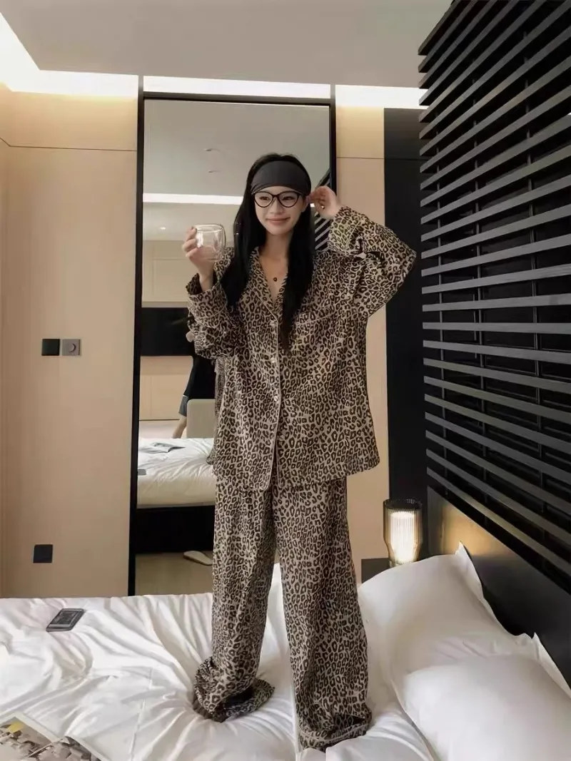 8038 더블벨벳 카키색 레오파드 오리지널 2026 가을겨울 신상 커플 동일 디자인 두꺼운 고급감 홈웨어 · 도매 · OEM · 전 세계 배송 - Detail 19