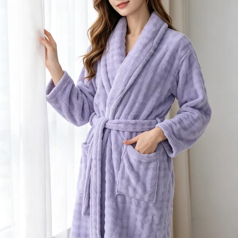 350G thickened warm coral fleece robe women bathrobe loose tie pajamas flannel · Wholesale · OEM · Worldwide Shipping