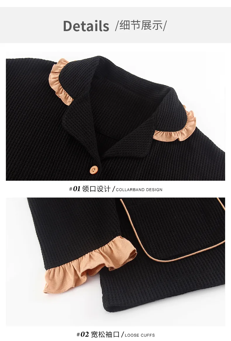 Spring Autumn Women's Pajamas Long Sleeve Casual Spring Loungewear Couple Pajamas Live Streaming 6535 Autumn Set Thin Style Men · Wholesale · OEM · Worldwide Shipping - Detail 12