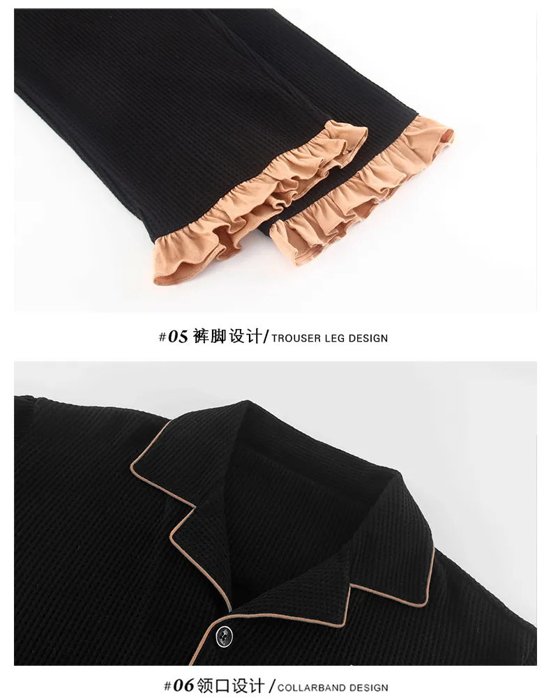 Spring Autumn Women's Pajamas Long Sleeve Casual Spring Loungewear Couple Pajamas Live Streaming 6535 Autumn Set Thin Style Men · Wholesale · OEM · Worldwide Shipping - Detail 14