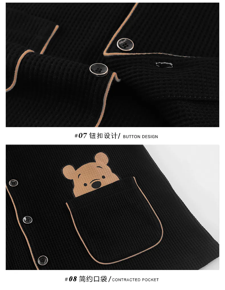 Spring Autumn Women's Pajamas Long Sleeve Casual Spring Loungewear Couple Pajamas Live Streaming 6535 Autumn Set Thin Style Men · Wholesale · OEM · Worldwide Shipping - Detail 15