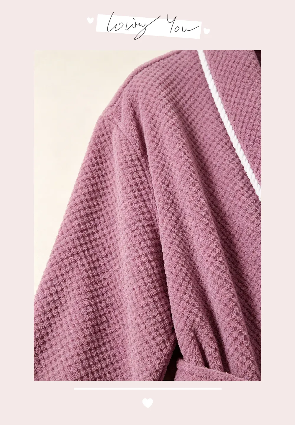Peignoir femme automne hiver chaud flanelle bathrobe ample ceinture pyjama violet simple pur désir polaire corail · Grossiste · OEM · Mondial - Detail 12