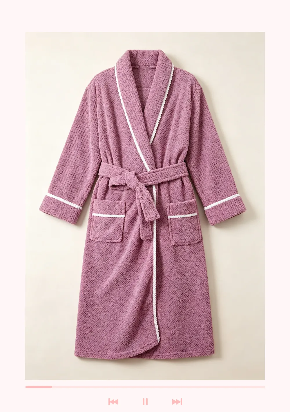 Peignoir femme automne hiver chaud flanelle bathrobe ample ceinture pyjama violet simple pur désir polaire corail · Grossiste · OEM · Mondial - Detail 11