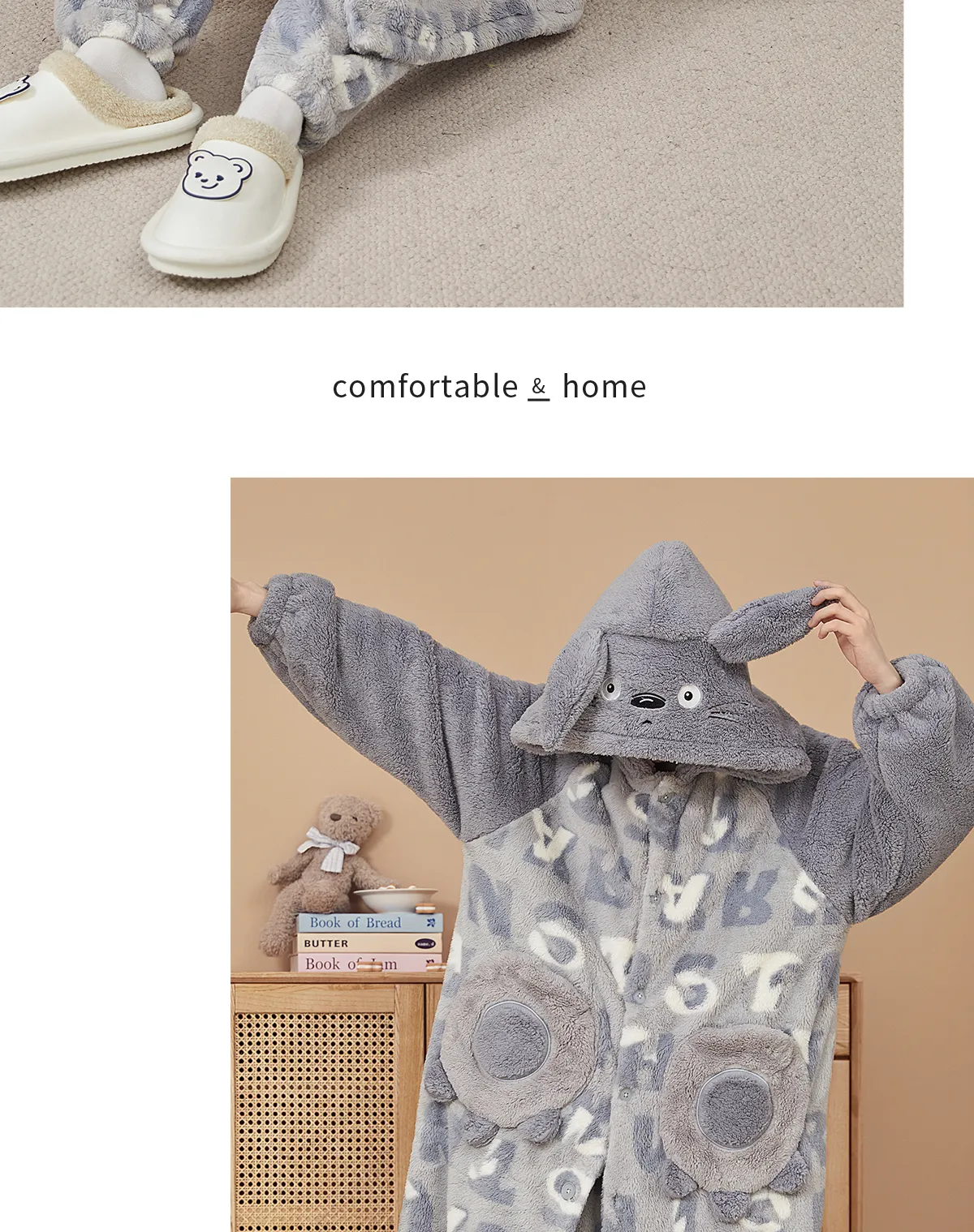Nouveauté 2026 Ensemble de pyjama en polaire pour homme, modèle automne-hiver, robe de chambre doublée et épaissie, vêtement d'intérieur portable à l'extérieur · Grossiste · OEM · Mondial - Detail 10