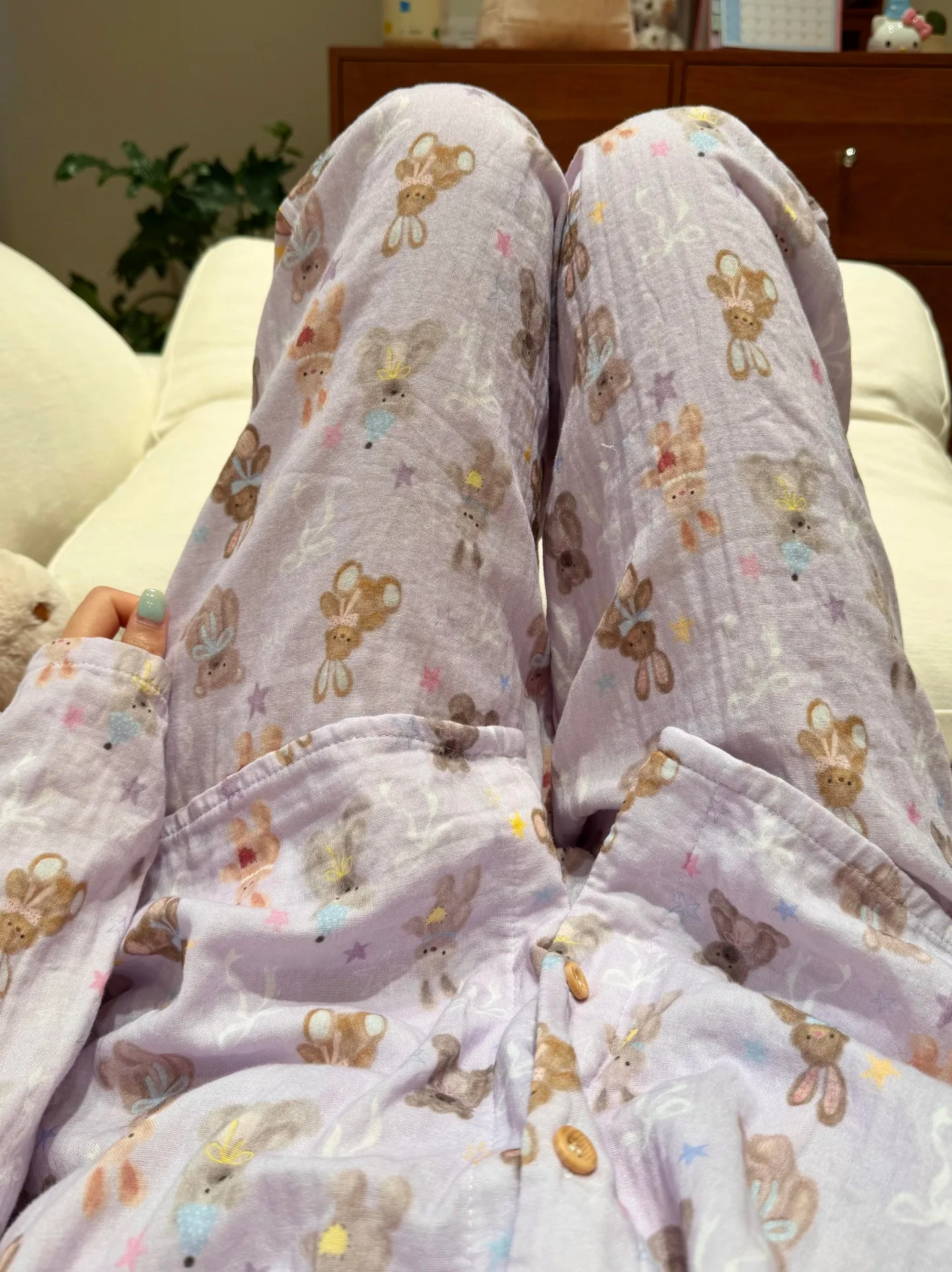 Ensemble de pyjama femme 8359 violet taro lapin nouvelle collection printemps-automne 2027 style influenceuse coréen manches longues · Grossiste · OEM · Mondial - Detail 12