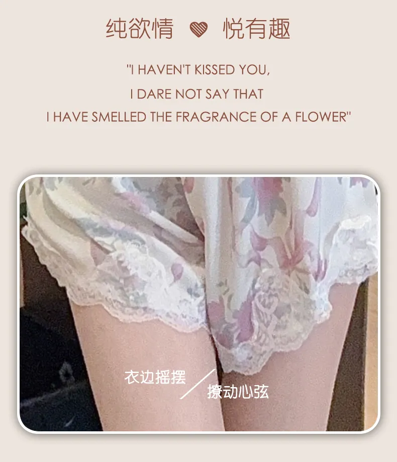 Live-streaming Bestseller Ice Silk Floral Pajamas Women's Pure Desire Style Rose Summer Slimming Wearable Outside Loungewear · Wholesale · OEM · Worldwide Shipping - Detail 2
