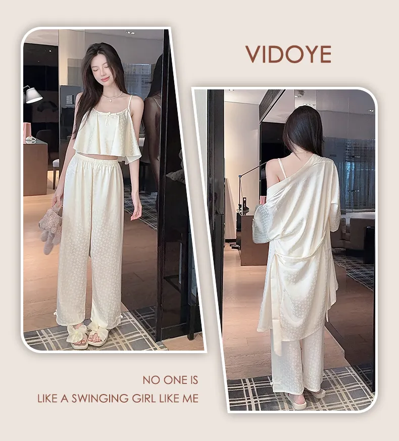 Frog Button Navel-Baring Cami with Chest Pad Short Jacquard Satin High-End Sexy Pure Desire Style Pajamas · Wholesale · OEM · Worldwide Shipping - Detail 25