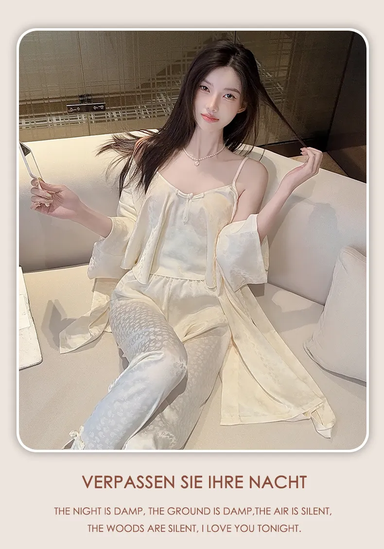 Frog Button Navel-Baring Cami with Chest Pad Short Jacquard Satin High-End Sexy Pure Desire Style Pajamas · Wholesale · OEM · Worldwide Shipping - Detail 27