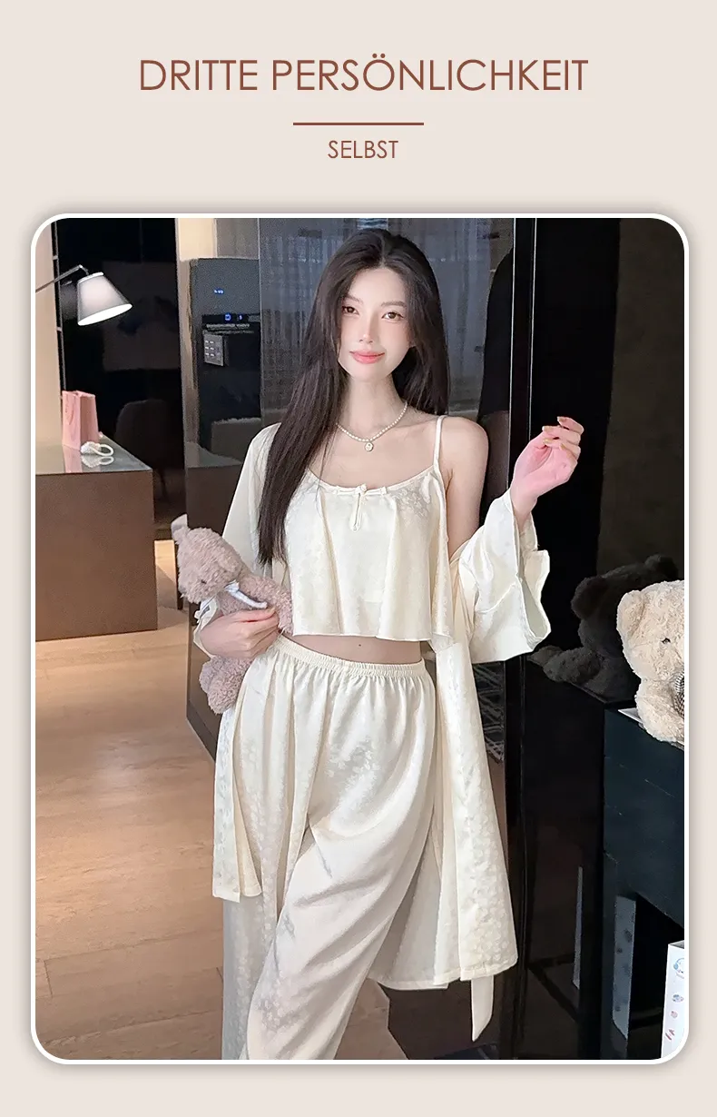 Frog Button Navel-Baring Cami with Chest Pad Short Jacquard Satin High-End Sexy Pure Desire Style Pajamas · Wholesale · OEM · Worldwide Shipping - Detail 32