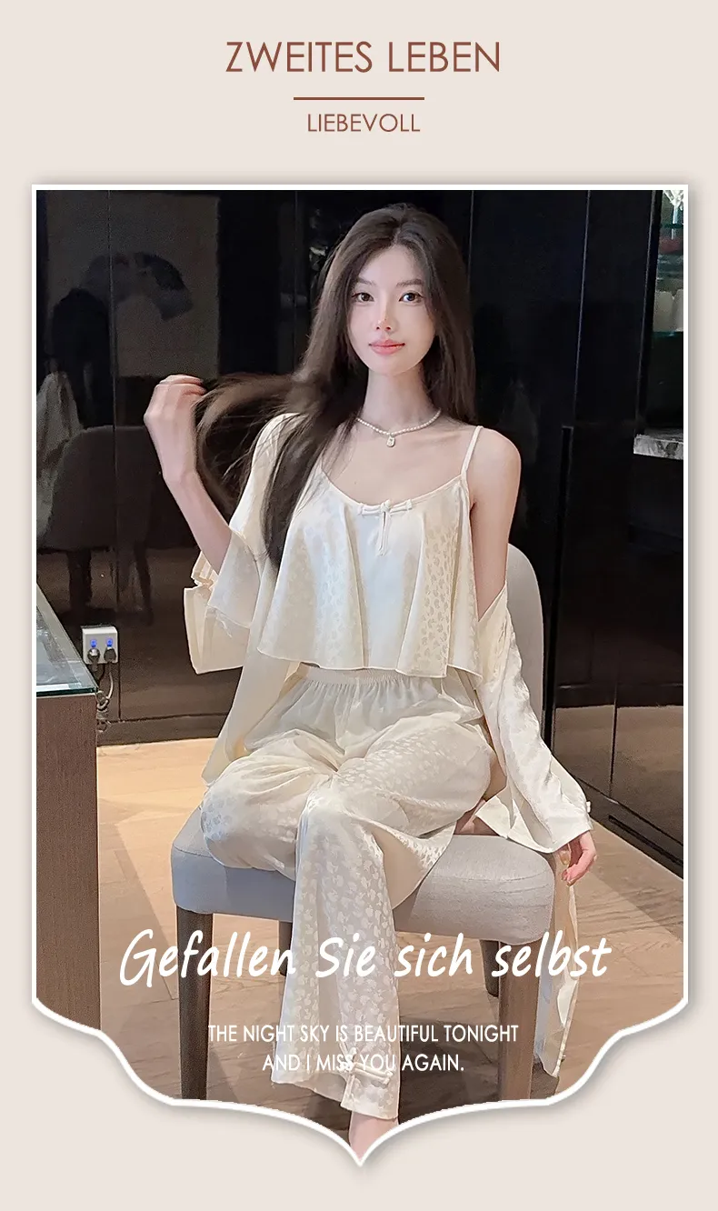 Frog Button Navel-Baring Cami with Chest Pad Short Jacquard Satin High-End Sexy Pure Desire Style Pajamas · Wholesale · OEM · Worldwide Shipping - Detail 29